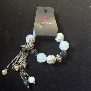 Paparazzi Silver and Gray Charm Bracelet